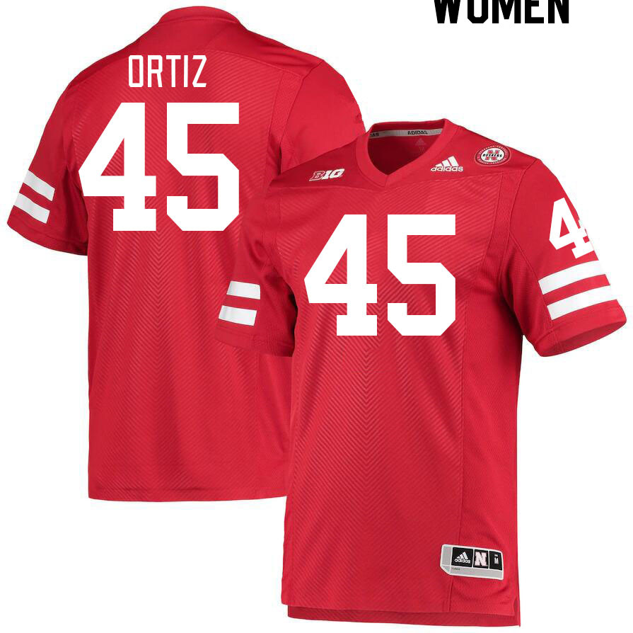 Women #45 Marco Ortiz Nebraska Cornhuskers College Football Jerseys Stitched Sale-Red